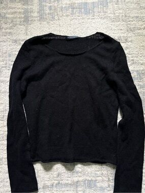 Brandy Melville Black Scoop Neck Long-Sleeve Knit